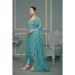 Picture of Chiffon Slate Grey Straight Cut Salwar Kameez