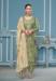 Picture of Organza Dark Olive Green Straight Cut Salwar Kameez