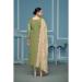 Picture of Organza Dark Olive Green Straight Cut Salwar Kameez