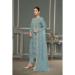 Picture of Organza Slate Grey Straight Cut Salwar Kameez