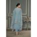 Picture of Organza Slate Grey Straight Cut Salwar Kameez