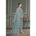 Picture of Organza Slate Grey Straight Cut Salwar Kameez