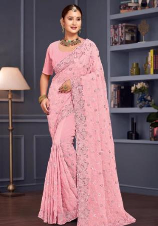 Picture of Sublime Georgette Indian Red Saree