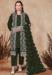 Picture of Georgette Dark Olive Green Straight Cut Salwar Kameez