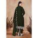 Picture of Georgette Dark Olive Green Straight Cut Salwar Kameez