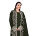 Picture of Georgette Dark Olive Green Straight Cut Salwar Kameez