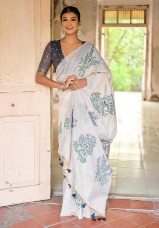 Picture of Good Looking Cotton Azure Saree