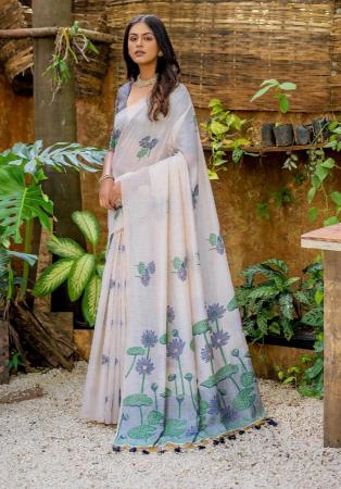 Picture of Graceful Cotton Azure Saree