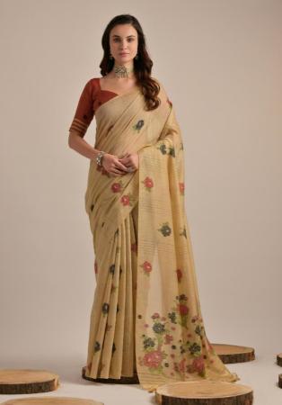 Picture of Alluring Cotton Bisque Saree