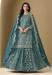 Picture of Shapely Silk Teal Straight Cut Salwar Kameez