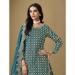 Picture of Shapely Silk Teal Straight Cut Salwar Kameez