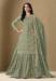 Picture of Silk Dark Olive Green Straight Cut Salwar Kameez