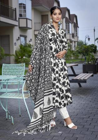 Picture of Lovely Chiffon Off White Readymade Salwar Kameez