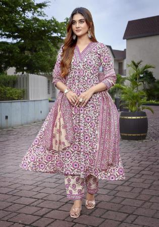 Picture of Chiffon Pale Violet Red Readymade Salwar Kameez