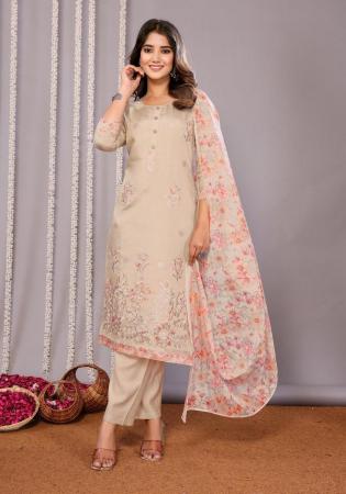 Picture of Appealing Chiffon Beige Readymade Salwar Kameez
