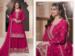 Picture of Chiffon Medium Violet Red Straight Cut Salwar Kameez