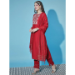 Picture of Cotton & Silk Fire Brick Readymade Salwar Kameez