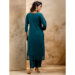 Picture of Alluring Silk Navy Blue Readymade Salwar Kameez