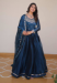 Picture of Amazing Silk Midnight Blue Party Wear Gown