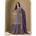 Picture of Pleasing Silk Dim Gray Straight Cut Salwar Kameez