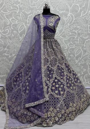 Picture of Wonderful Net Dark Slate Blue Lehenga Choli