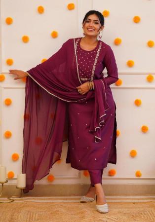 Picture of Beauteous Rayon Saddle Brown Readymade Salwar Kameez