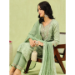 Picture of Good Looking Rayon & Silk Tan Readymade Salwar Kameez