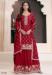 Picture of Chiffon Fire Brick Straight Cut Salwar Kameez