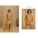 Picture of Chiffon & Silk Golden Rod Straight Cut Salwar Kameez