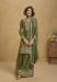 Picture of Chiffon & Silk Dark Olive Green Straight Cut Salwar Kameez