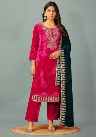 Picture of Wonderful Rayon Crimson Readymade Salwar Kameez