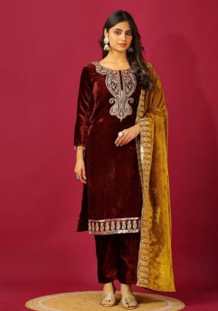 Picture of Admirable Rayon Maroon Readymade Salwar Kameez