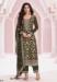 Picture of Chiffon Dark Olive Green Straight Cut Salwar Kameez
