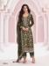 Picture of Chiffon Dark Olive Green Straight Cut Salwar Kameez
