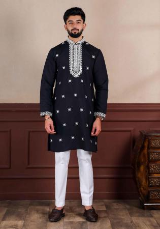 Picture of Magnificent Silk Black Kurtas