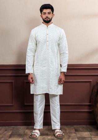 Picture of Ravishing Silk Light Steel Blue Kurtas