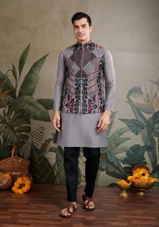 Picture of Bewitching Silk Grey Kurtas