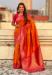 Picture of Good Looking Silk Orange Red Saree