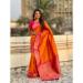 Picture of Good Looking Silk Orange Red Saree