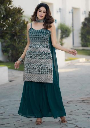 Picture of Radiant Georgette Dark Green Readymade Salwar Kameez