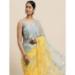 Picture of Nice Organza Light Slate Grey & Yellow Saree