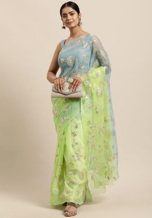 Picture of Enticing Organza Light Slate Grey Saree