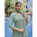 Picture of Chiffon Dark Sea Green Readymade Salwar Kameez