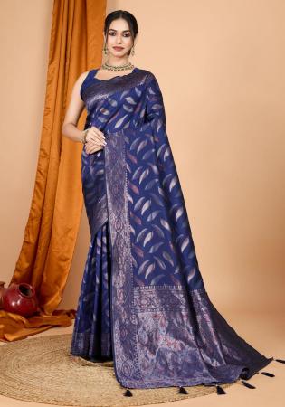 Picture of Gorgeous Silk Dark Slate Blue Saree