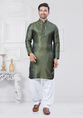 Picture of Statuesque Silk Sea Green Kurtas