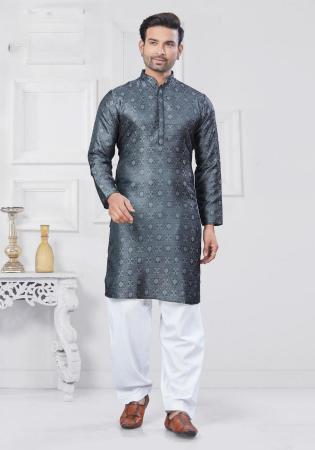 Picture of Charming Silk Slate Grey Kurtas