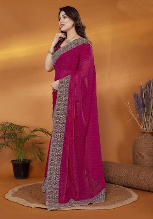 Picture of Lovely Chiffon Light Pink Saree