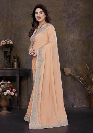 Picture of Bewitching Georgette Burly Wood Saree