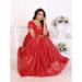 Picture of Magnificent Chiffon Fire Brick Saree