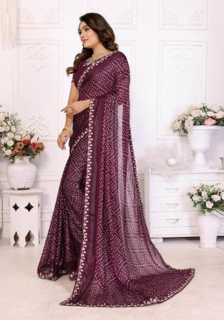 Picture of Fascinating Chiffon Brown Saree